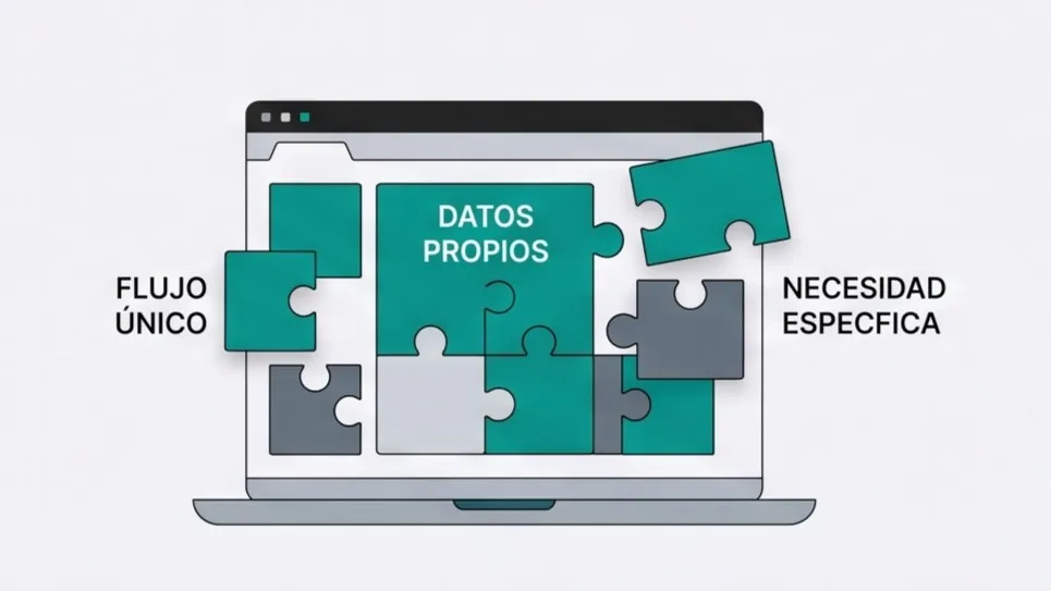 Interfaz de una aplicación de negocio construida a medida